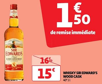 Promoties Whisky sir edward`s wood cask - Sir Edward's - Geldig van 22/05/2024 tot 27/05/2024 bij Auchan