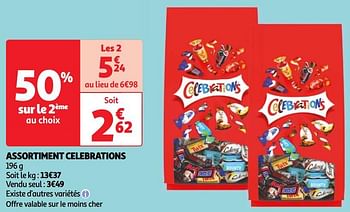 Promoties Assortiment celebrations - Celebrations - Geldig van 22/05/2024 tot 27/05/2024 bij Auchan