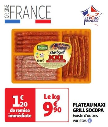 Promoties Plateau maxi grill socopa - Socopa - Geldig van 22/05/2024 tot 27/05/2024 bij Auchan