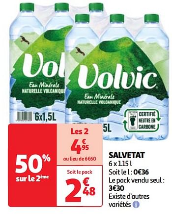 Promoties Salvetat - Volvic - Geldig van 22/05/2024 tot 27/05/2024 bij Auchan