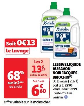 Promoties Lessive liquide au savon noir jacques briochin - Briochin - Geldig van 22/05/2024 tot 27/05/2024 bij Auchan