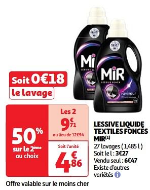 Promoties Lessive liquide textiles foncés mir - Mir - Geldig van 22/05/2024 tot 27/05/2024 bij Auchan