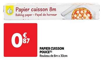 Promoties Papier cuisson pouce - Huismerk - Auchan - Geldig van 22/05/2024 tot 27/05/2024 bij Auchan