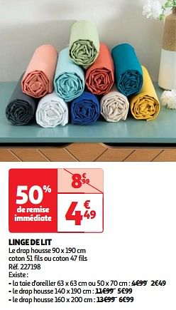 Promoties Linge de lit - Huismerk - Auchan - Geldig van 22/05/2024 tot 27/05/2024 bij Auchan