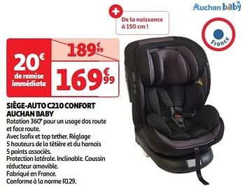 Promoties Siège-auto c210 confort auchan baby - Huismerk - Auchan - Geldig van 22/05/2024 tot 27/05/2024 bij Auchan