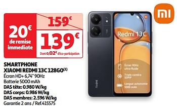 Promoties Smartphone xiaomi redmi 13c 128go - Xiaomi - Geldig van 22/05/2024 tot 27/05/2024 bij Auchan