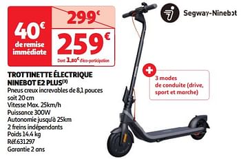 Promoties Trottinette électrique ninebot e2 plus - Ninebot - Geldig van 22/05/2024 tot 27/05/2024 bij Auchan