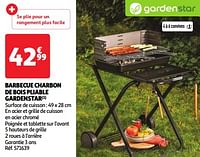 Promoties Barbecue charbon de bois pliable gardenstar - GardenStar - Geldig van 22/05/2024 tot 27/05/2024 bij Auchan