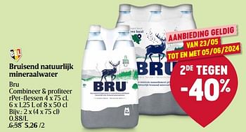 Promoties Bruisend natuurlijk mineraalwater bru - Bru - Geldig van 23/05/2024 tot 29/05/2024 bij Delhaize