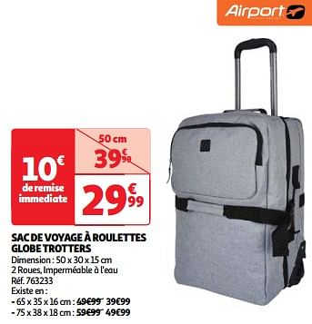 Promoties Sac de voyage à roulettes globe trotters - Airport - Geldig van 22/05/2024 tot 27/05/2024 bij Auchan