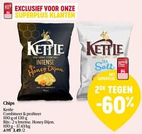 Promoties Chips kettle intense honey dijon - Kettle - Geldig van 23/05/2024 tot 29/05/2024 bij Delhaize