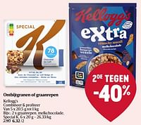 Promoties Graanrepen melkchocolade special k - Kellogg's - Geldig van 23/05/2024 tot 29/05/2024 bij Delhaize