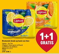 Promoties Lipton - ice tea original citrus green of peach - Lipton - Geldig van 23/05/2024 tot 29/05/2024 bij Delhaize
