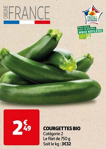 Promoties Courgettes bio - Huismerk - Auchan - Geldig van 22/05/2024 tot 03/06/2024 bij Auchan