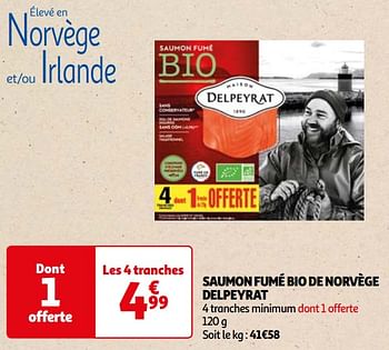 Promoties Saumon fumé bio de norvège delpeyrat - Delpeyrat - Geldig van 22/05/2024 tot 03/06/2024 bij Auchan