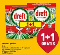 Promoties Vaatwascapsules dreft citroen - Dreft - Geldig van 23/05/2024 tot 29/05/2024 bij Delhaize