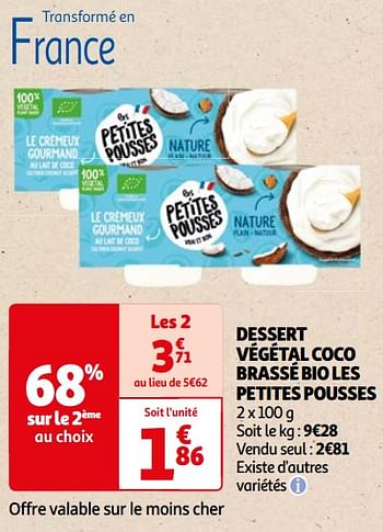 Promoties Dessert végétal coco brassé bio les petites pousses - Les Petites Pousses - Geldig van 22/05/2024 tot 03/06/2024 bij Auchan