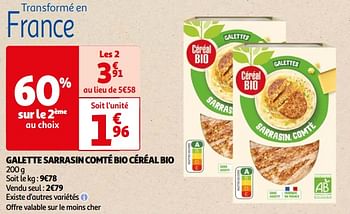 Promoties Galette sarrasin comté bio céréal bio - Cereal bio - Geldig van 22/05/2024 tot 03/06/2024 bij Auchan