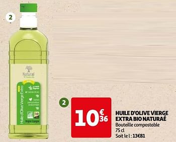 Promoties Huile d`olive vierge extra bio naturaé - Huismerk - Auchan - Geldig van 22/05/2024 tot 03/06/2024 bij Auchan