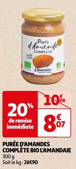 Promoties Purée d`amandes complète bio l`amandaie - L'Amandaie - Geldig van 22/05/2024 tot 03/06/2024 bij Auchan