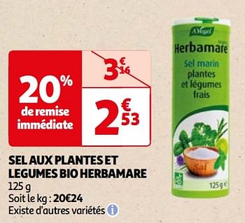 Promoties Sel aux plantes et legumes bio herbamare - A. Vogel - Geldig van 22/05/2024 tot 03/06/2024 bij Auchan