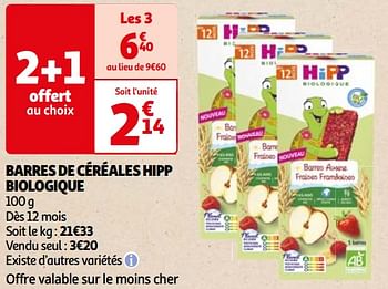 Promoties Barres de céréales hipp biologique - Hipp - Geldig van 22/05/2024 tot 03/06/2024 bij Auchan