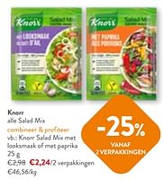 Promoties Knorr salad mix met looksmaak of met paprika - Knorr - Geldig van 22/05/2024 tot 04/06/2024 bij OKay