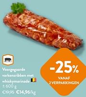 Promoties Voorgegaarde varkensribben met whiskymarinade - Huismerk - Okay Buurtwinkels - Geldig van 22/05/2024 tot 04/06/2024 bij OKay