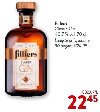 Promoties Filliers classic gin - Filliers - Geldig van 22/05/2024 tot 04/06/2024 bij OKay