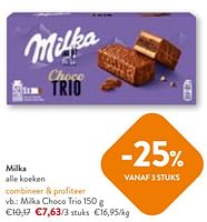 Promoties Milka choco trio - Milka - Geldig van 22/05/2024 tot 04/06/2024 bij OKay