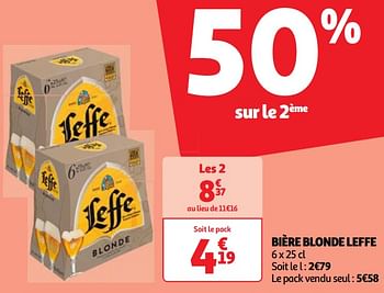 Promotions Bière blonde leffe - Leffe - Valide de 22/05/2024 à 27/05/2024 chez Auchan Ronq