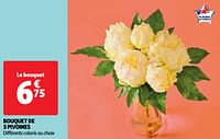 Promotions Bouquet de 5 pivoines - Produit Maison - Auchan Ronq - Valide de 22/05/2024 à 27/05/2024 chez Auchan Ronq