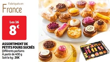 Promotions Assortiment de petits fours sucrés - Produit Maison - Auchan Ronq - Valide de 22/05/2024 à 27/05/2024 chez Auchan Ronq
