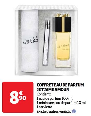 Promotions Coffret eau de parfum je t`aime amour - Evaflor - Valide de 22/05/2024 à 27/05/2024 chez Auchan Ronq