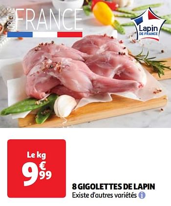 Promotions 8 gigolettes de lapin - Produit Maison - Auchan Ronq - Valide de 22/05/2024 à 27/05/2024 chez Auchan Ronq
