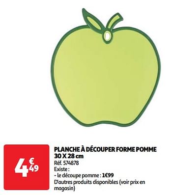 Promotions Planche à découper forme pomme - Produit Maison - Auchan Ronq - Valide de 22/05/2024 à 27/05/2024 chez Auchan Ronq