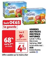Promotions Gourdes aux fruits multipack naturnes - Nestlé - Valide de 22/05/2024 à 27/05/2024 chez Auchan Ronq