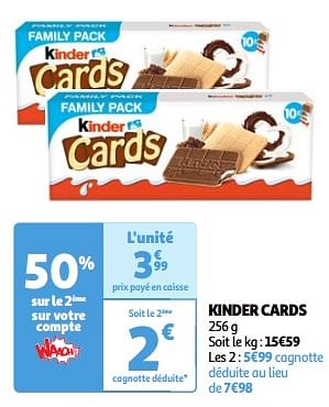 Promotions Kinder cards - Kinder - Valide de 22/05/2024 à 27/05/2024 chez Auchan Ronq