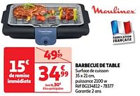 Promotions Moulinex barbecue de table bg134812 - Moulinex - Valide de 22/05/2024 à 27/05/2024 chez Auchan Ronq