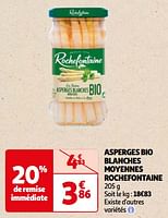 Promotions Asperges bio blanches moyennes rochefontaine - Rochefontaine - Valide de 22/05/2024 à 03/06/2024 chez Auchan Ronq
