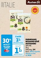 Promotions Parmigiano reggiano râpé auchan bio - Produit Maison - Auchan Ronq - Valide de 22/05/2024 à 03/06/2024 chez Auchan Ronq