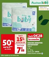 Promotions Couches sensitive auchan baby - Produit Maison - Auchan Ronq - Valide de 22/05/2024 à 03/06/2024 chez Auchan Ronq