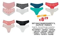 Set van 2 damesshorty’s, -slips of -tanga’s-Huismerk - Trafic 