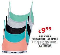 Set van 5 meisjesbehatopjes