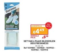 Set van 6 paar inlegzolen deo freshness-Baranne