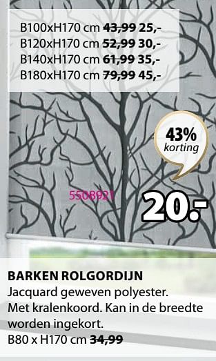Promoties Barken rolgordijn - Huismerk - Jysk - Geldig van 20/05/2024 tot 23/06/2024 bij Jysk