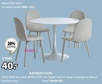 Promoties Ejstrup stoel - Huismerk - Jysk - Geldig van 20/05/2024 tot 23/06/2024 bij Jysk