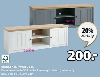 Promotions Markskel tv-meubel - Produit Maison - Jysk - Valide de 20/05/2024 à 23/06/2024 chez Jysk