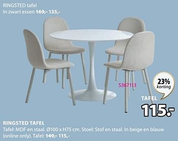 Promoties Ringsted tafel - Huismerk - Jysk - Geldig van 20/05/2024 tot 23/06/2024 bij Jysk