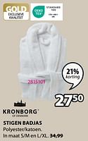 Promoties Stigen badjas - Kronborg - Geldig van 20/05/2024 tot 23/06/2024 bij Jysk